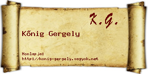 Kőnig Gergely névjegykártya